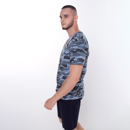 T-shirt male camouflage spots, gray-blue color, size 50-2