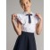 Blouse with a removable bow, height 146 cm