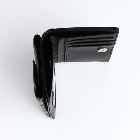 Women's wallet on a magnet, black color-4