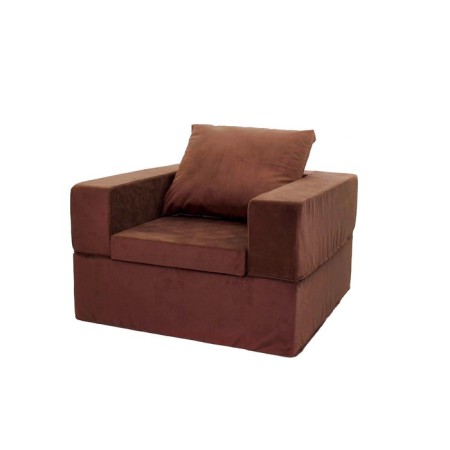 A craft armchair with a banquet "Porter", size 100x100x90 cm, velor, chocolate-5