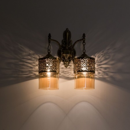 Sconces Citilux "emir" CL467323, 33x39 cm, 2x75W, e27, brown color-4
