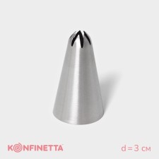 Konfinett confectionery “Closed star”, D = 3 cm, output 1.2 cm, stainless steel