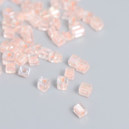 Glass beads 6/0 "cube. Translucent. Direct pink" 10 g