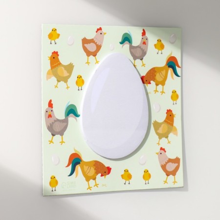 Magnet with a block for the records "Chicken or egg?" 12.5x12.5 cm-4