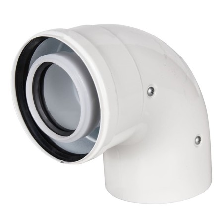 The chimney element Rommer RCA-8610-010090, condensation allocation, D = 60/100 mm, 90 °