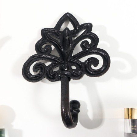 Decorative cast iron hook "Heraldic pattern" 17x6x13 cm-2
