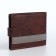 Men's purse on the button, a department for cards, coins, brown color