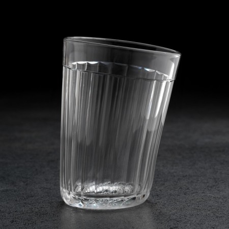 The glass is "drunk", faceted