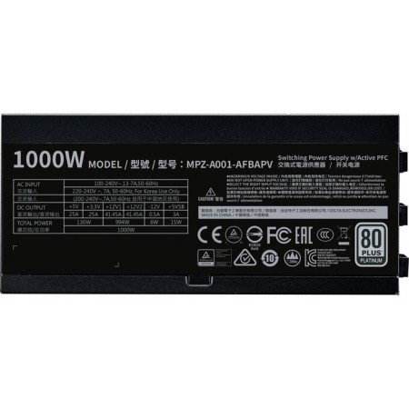 Cooler Master ATX 1000W V1000 80+ Platinum (24+8+4+4pin) APFC 140mm FAN 12XSATA 10044-6