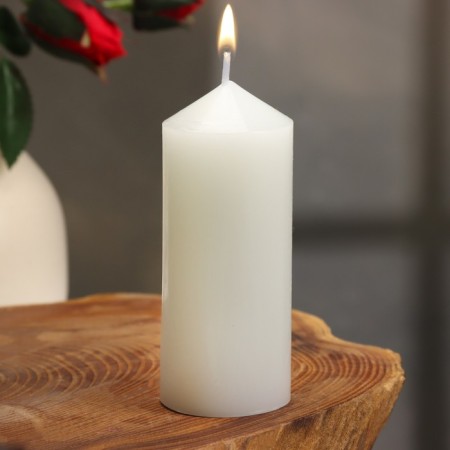 Interior candle "column", white, 4x10 cm