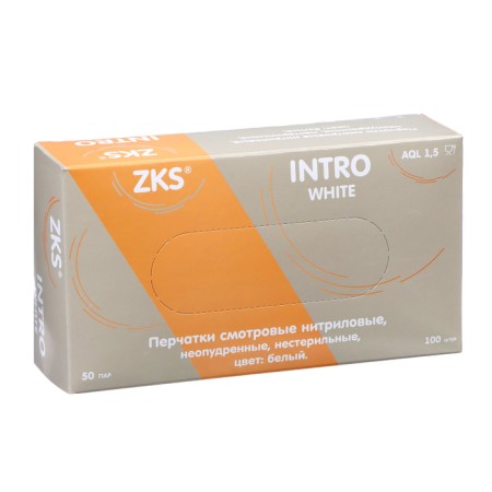 ZKS gloves nitrilum intro White white 3.5 g size S 50 pairs/un-1
