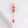 Brooch "syringe" Medical, red color in gold