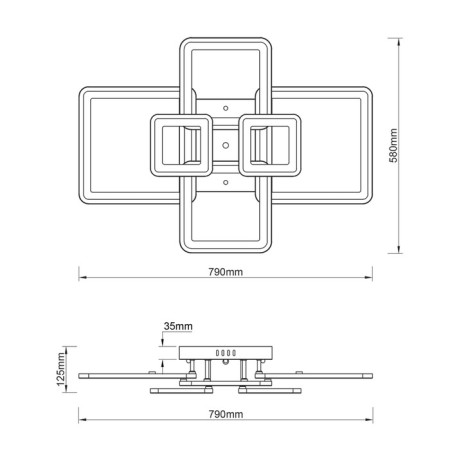 Ceiling light ESCADA, 10286/6LED. 1x154W, LED, 10360LM, 3000-6500K, 790x580x125 mm, white color-6
