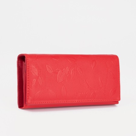 Women's wallet on magnets, red color