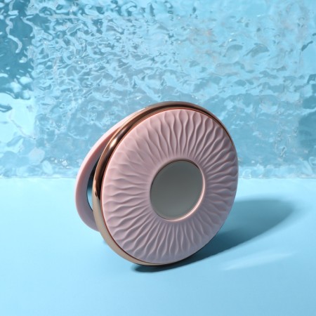 Mirror folding "pattern", d = 9 cm, pink/pink gold color-3