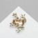Brooch "Frog" magic, green color in gold