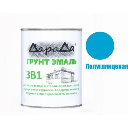 Soil-enamel 3 in 1 rapidly dry (Darada) (GOST) bright blue 0.8 kg-1