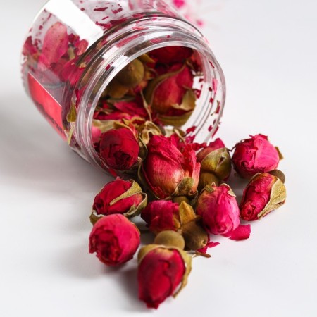 Dry flowers "rose" for cupcakes, cakes, cakes, drinks, 10 g.-1