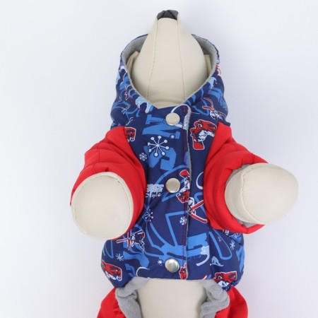 Zimovye jumpsuit for animals "Skier", M (DS 24-26, Osh 26-28, OG 36-38 cm), Mix-6