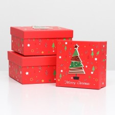 A set of boxes 3 in 1 15.5x15.5x7.5 - 18x18x8.5 - 20x20x9.5 cm.