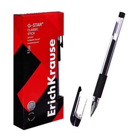 Gel pen Erichkrause G-Star Classic, node 0.5 mm, flu, black-6