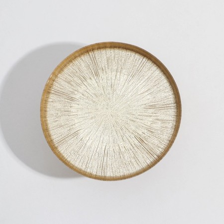 The dish on the leg "Golden Link", glass, d = 16 cm-2
