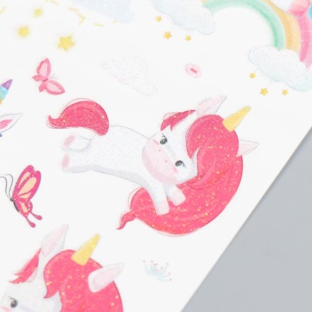 Tattoo on the body color "unicorns" sparkles 12x7.5 cm-2