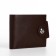 Male purse for magnet, department for bills, cards, coins, brown color