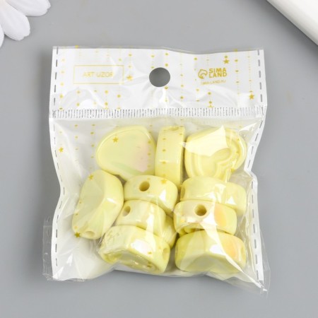 Busina for creativity plastic "heart. Purumatic gloss" mix 0.8x2.1x2.4 cm-3