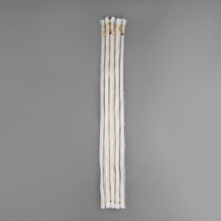 Metal zipper, No. 3, non -proceeding, automatic lock, 30 cm, white/gold color-3
