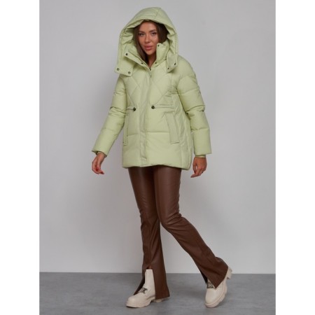 Winter jacket female, size 50, light green color-6