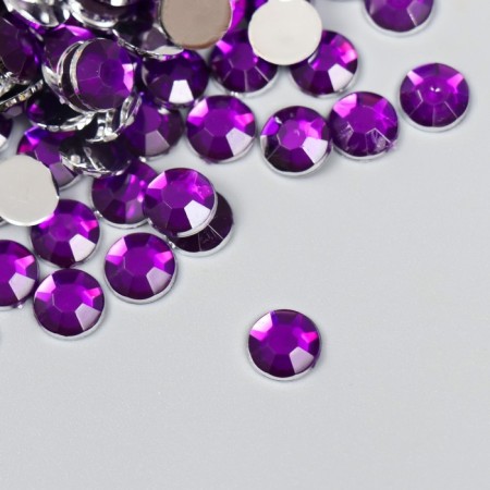 Decor for creativity plastic "Rhinestones. Dark violet" set 300 pcs d = 0.8 cm-1