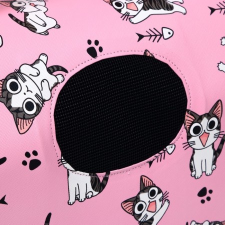 Bag - Animal Carrying "Playing Catcams", Pink, Size S, 37.5 x 17 x 22 cm-6