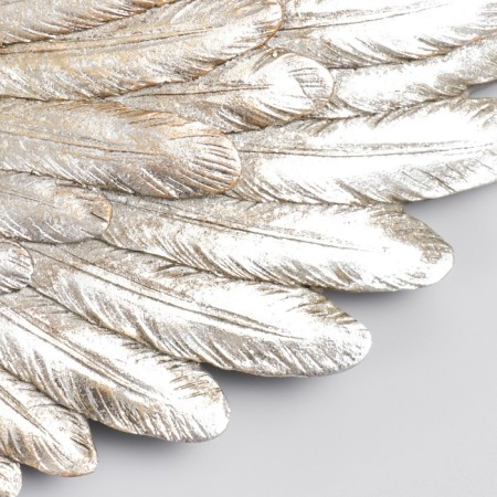 Souvenir Polystone Wall Decor "Silver Wings" set 2 pcs wing size 18x41x6 cm-1