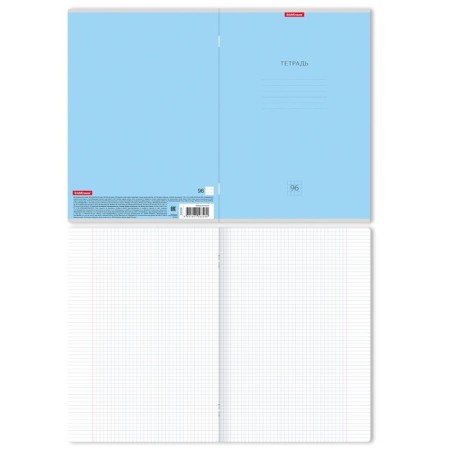 A4 notebook, 96 sheets in the cage on the Erichkrause "Classic", cover coated cardboard, offset unit, whiteness 100%, mix-1
