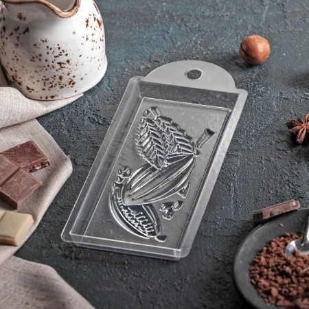 Form for chocolate and sweets Plastic "Cocoa", 7 × 15 × 1 cm, color transparent color-3
