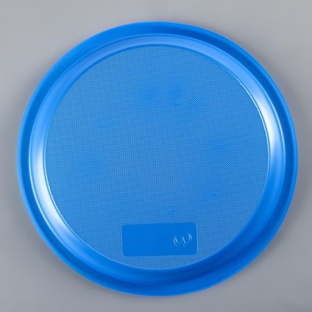 Disposable plates, d = 21 cm, blue color, 12 pcs/un-1