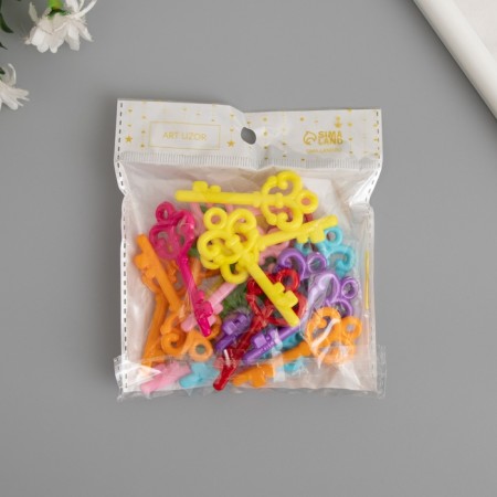 Decor for creativity plastic "Color keys" set 20 pcs 0.4x2.8x6.1 cm-3