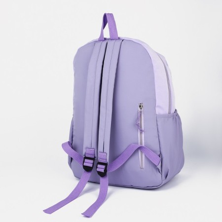 A backpack with a zipper, 4 outer pockets, lilac color-1
