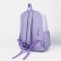 A backpack with a zipper, 4 outer pockets, lilac color