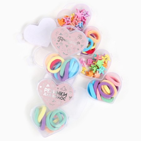 Gift set, hair gum 20 pcs, hairpin crab 20 pcs, princesses-5