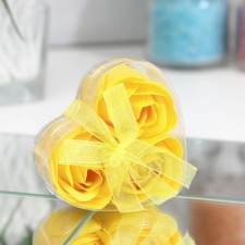Soap roses, yellow, set of 3 pcs.