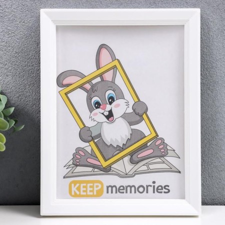 Photo frame plastic L-5 15x21 cm white (plastic screen)-1