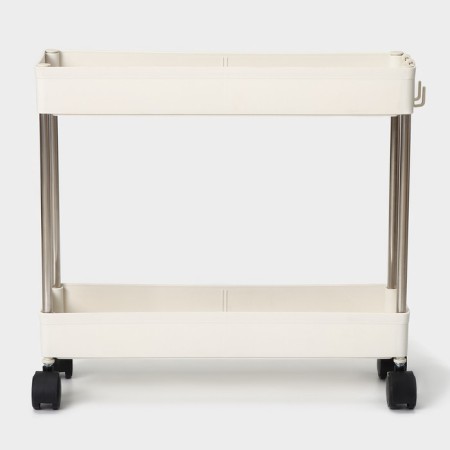 2-tier eve on wheels, 40 × 13 × 31 cm, white color-1