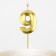 Candle figure for the cake "9", gold, 2.5 x 8 cm.