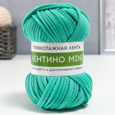 Knitted yarn 100% cotton "Lentino mini" 100 g 40 m color 31 turquoise