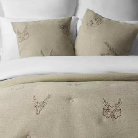 Bedspread with pillowcases "onion", size 160x220 cm, beige color-2