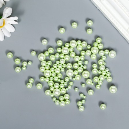 Decor for creativity plastic "Balls. Bright Greens" d = 1.5-8 mm, set 10 grams