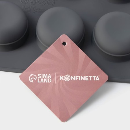 Form for baking and mousse desserts Konfinetta "Web", silicone, 29.5 × 17.5 × 2.5 cm, 12 cells (4.2 × 2.5 cm), color gray color-6