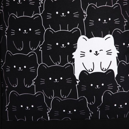 School textile “cats”, 38x14x27 cm, black color-3